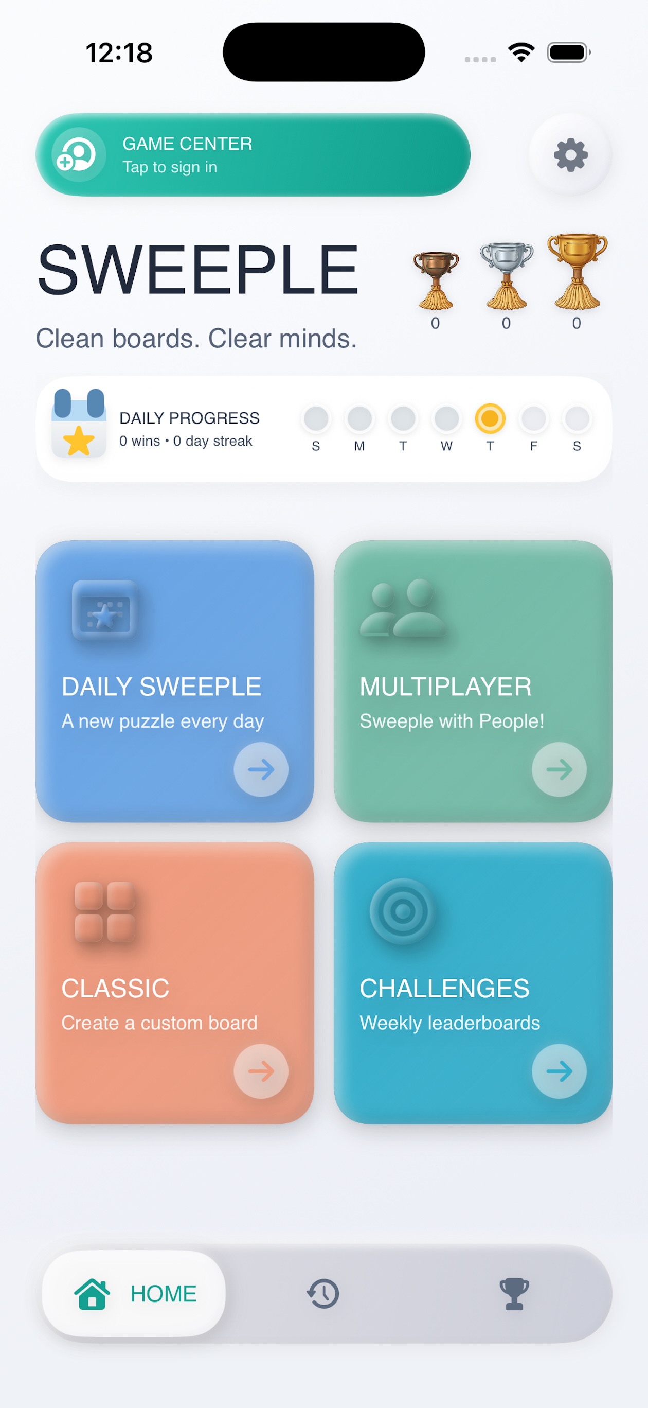 Sweeple game shown on a phone